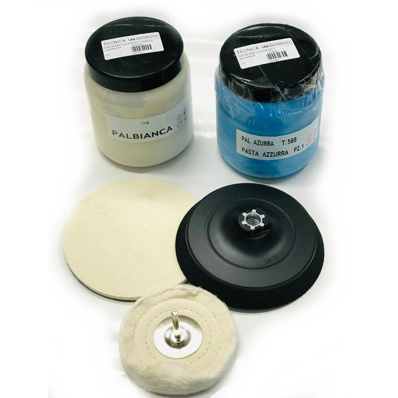 Shining polishing set with roughing and brilling paste
