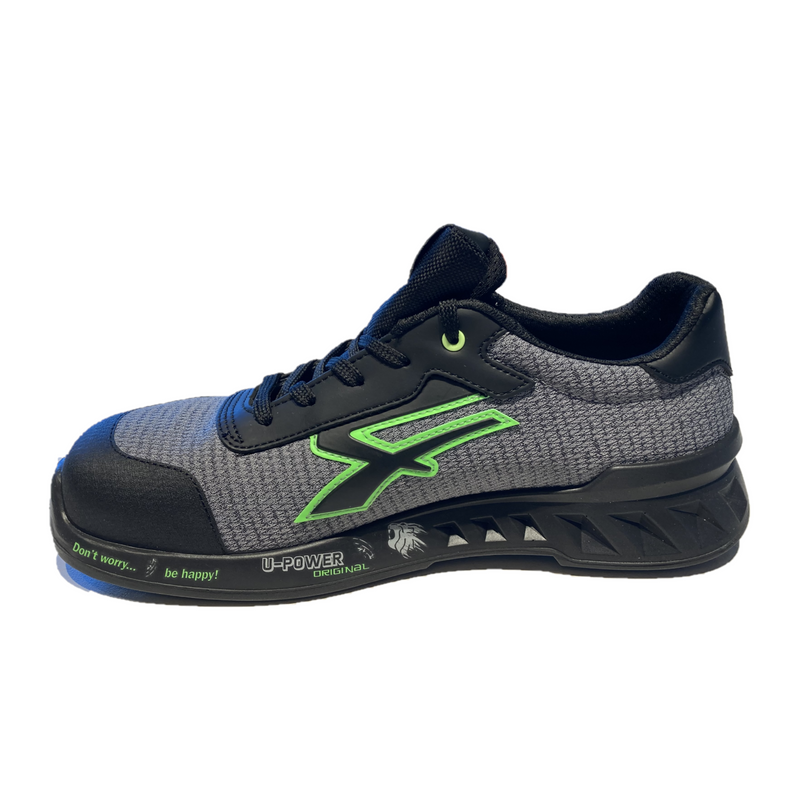 Gray / green low summer safety shoe S1P UPOWER MIKE sizes 39 to 45