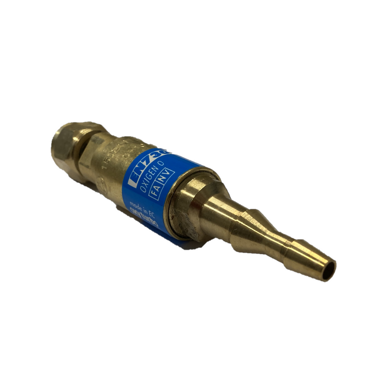 Safety valve for 1/4 "brazing torch handle with 5-8 mm hose connection Gas or Oxygen OXYTURBO